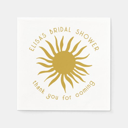 Seaside Soiree Brautparty Niedlich Sun CUSTOM Serviette (Vorderseite)