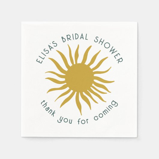 Seaside Soiree Brautparty Niedlich Sun CUSTOM Serviette (Vorderseite)