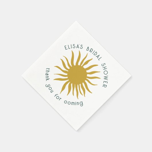 Seaside Soiree Brautparty Niedlich Sun CUSTOM Serviette (Ecke)