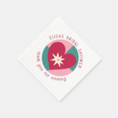 Seaside Soiree Brautparty Niedliches Herz CUSTOM Serviette (Ecke)