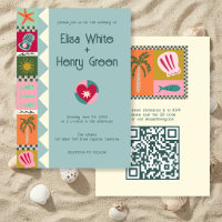 Seaside Soiree Moderne Niedliche CUSTOM QR Wedding