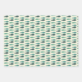 Seaside Soiree Three Fishing Modern Niedliche CUST Geschenkpapier Set (Vorderseite 3)