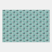 Seaside Soiree Three Fishing Modern Niedliche CUST Geschenkpapier Set (Vorderseite 2)