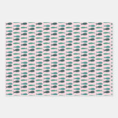 Seaside Soiree Three Fishing Modern Niedliche CUST Geschenkpapier Set (Vorderseite 2)