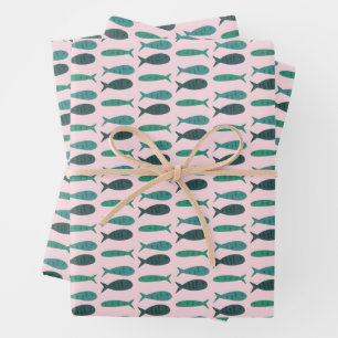 Seaside Soiree Three Fishing Modern Niedliche CUST Geschenkpapier Set