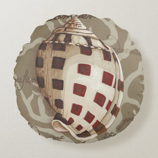 Seaside Sonnet I Rundes Kissen (Vorderseite)