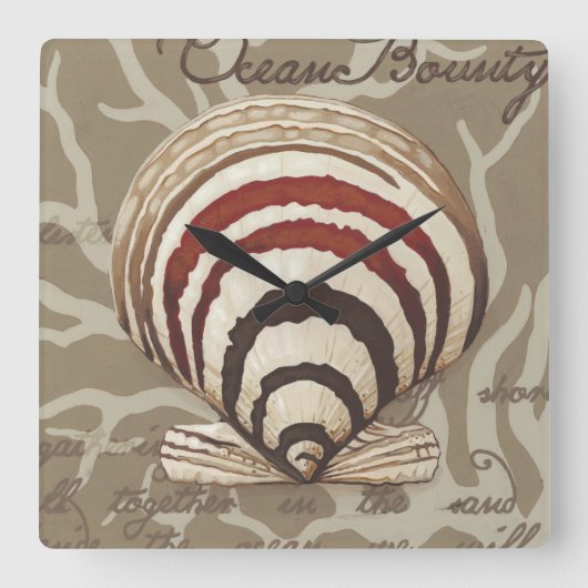 Seaside Sonnet II Quadratische Wanduhr (Vorderseite)