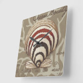 Seaside Sonnet II Quadratische Wanduhr (Winkel)