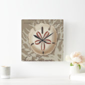 Seaside Sonnet III Quadratische Wanduhr (Zuhause)