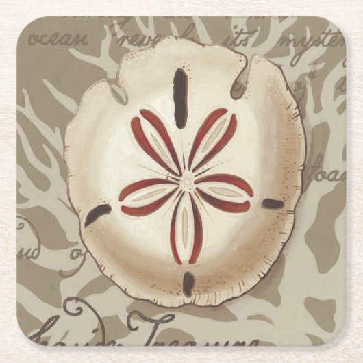 Seaside Sonnet III Rechteckiger Pappuntersetzer (Vorderseite)