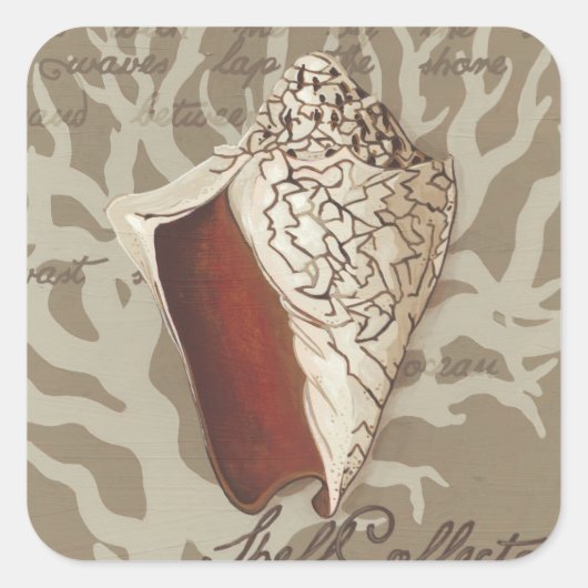 Seaside Sonnet IV Quadratischer Aufkleber (Vorderseite)