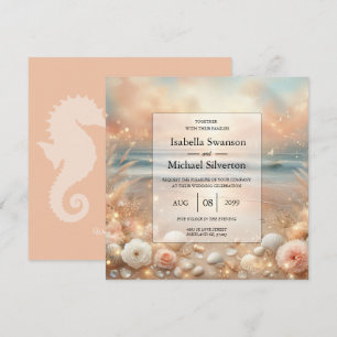 Seaside Sparkle und Sunset Dreams Hochzeit Einladung