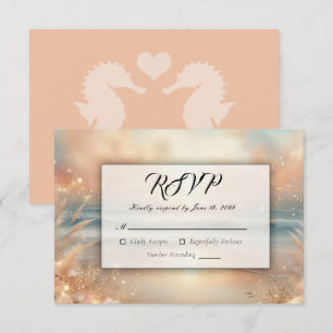 Seaside Sparkle und Sunset Dreams Hochzeit RSVP Karte