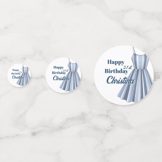 Seaside Stripes Celebration Birthday Konfetti (Vorderseiten)