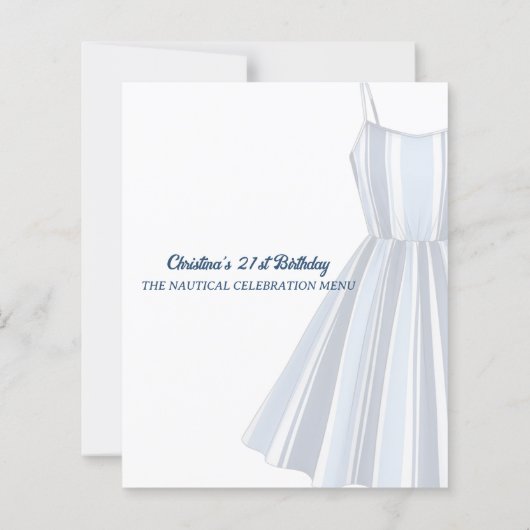 Seaside Stripes Celebration Birthday Menu (Rückseite)