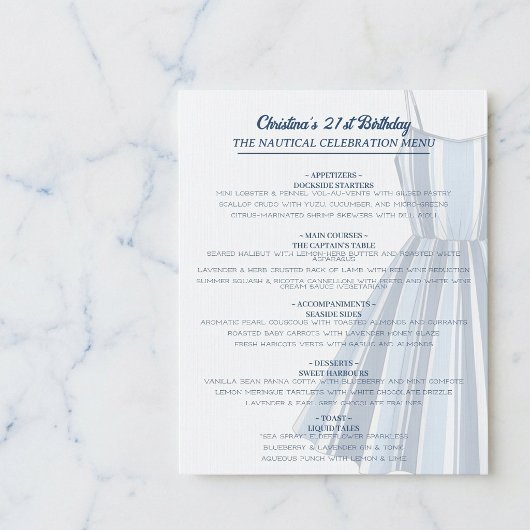 Seaside Stripes Celebration Birthday Menu