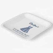 Seaside Stripes Celebration Birthday    Pappteller (Gewinkelt)