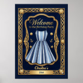 Seaside Stripes Celebration Birthday Poster (Vorne)