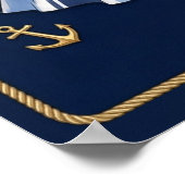 Seaside Stripes Celebration Birthday Poster (Ecke)