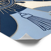 Seaside Stripes Celebration Birthday Poster (Ecke)