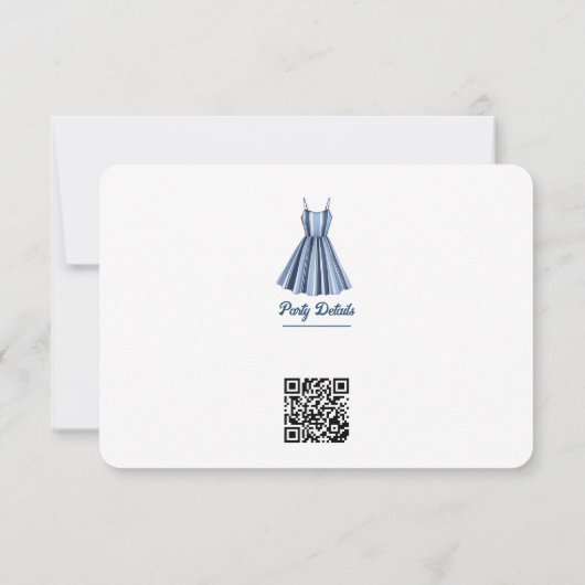 Seaside Stripes Celebration QR Code RSVP Karte (Rückseite)