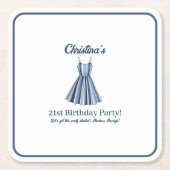 Seaside Stripes Celebration  Rechteckiger Pappuntersetzer (Vorderseite)