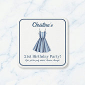 Seaside Stripes Celebration  Rechteckiger Pappuntersetzer