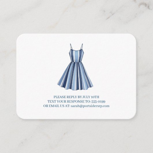 Seaside Stripes Celebration RSVP Begleitkarte (Vorderseite)