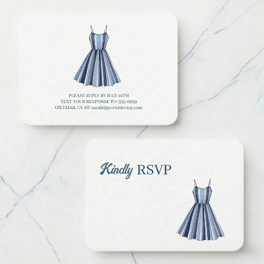 Seaside Stripes Celebration RSVP Begleitkarte