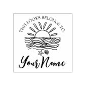 Seaside Sunrise "This book gehört" Gummistempel (Prägung)