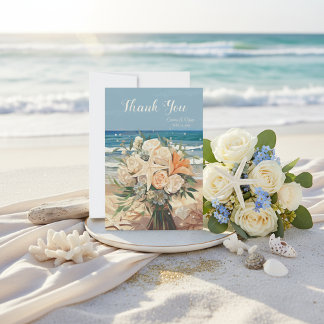 Seaside Theme Wedding Thank You Card Card Dankeskarte