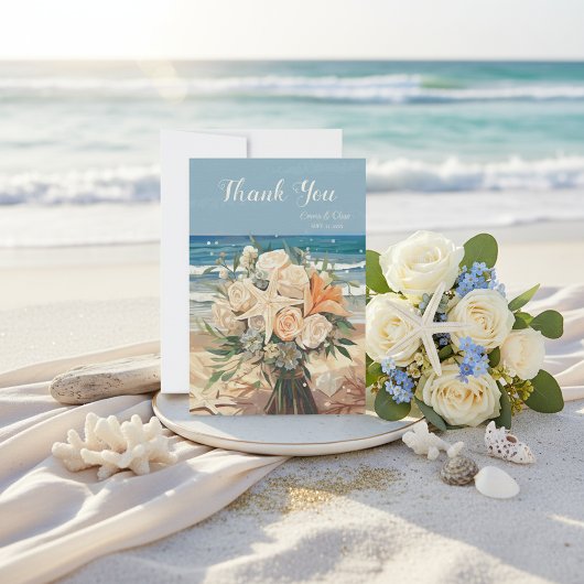 Seaside Theme Wedding Thank You Card Card Dankeskarte