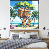 Seaside Treehouse Leinwanddruck (Insitu (Schlafzimmer))