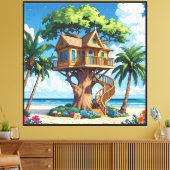 Seaside Treehouse Leinwanddruck (Insitu (Wohnzimmer))