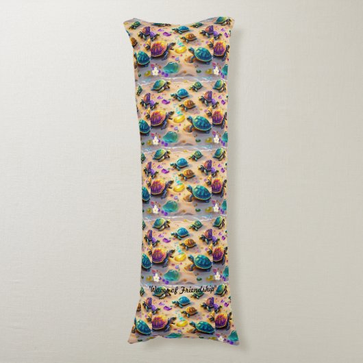 "Seaside Turtle Shenanigans" Seitenschläferkissen (Vorderseite Vertikal)