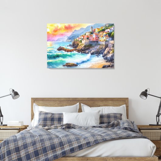 Seaside Village Art Leinwand (Insitu (Schlafzimmer))