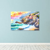 Seaside Village Art Leinwand (Insitu (Holzboden))
