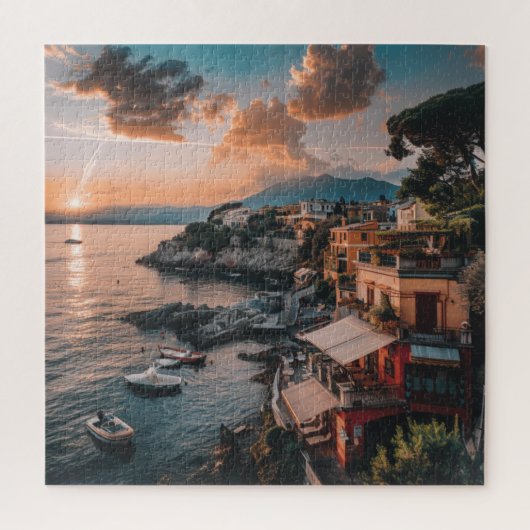 Seaside Village at Sunset - Italienischer Sommersc Puzzle (Vertikal)