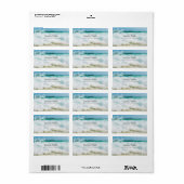 Seaside Waves Elegantes Ölgemälde Moderne Adresse Adressaufkleber (Vorne)