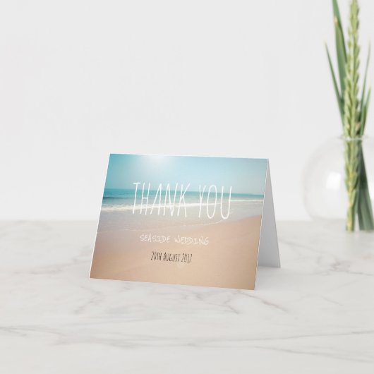 Seaside Wedding Dankeschön Card Dankeskarte (Vorderseite)