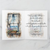 Seaside Window View Watercolor Coastal Scene Card Dankeskarte (Innenseite)