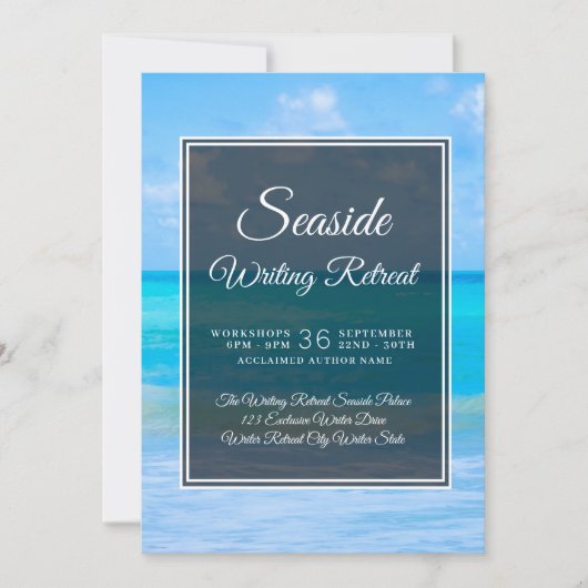 Seaside Writing Retreat Author Life Coach Business Einladung (Vorderseite)
