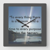 Season and time Clock Quadratische Wanduhr (Vorderseite)