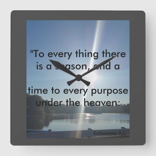 Season and time Clock Quadratische Wanduhr (Vorderseite)