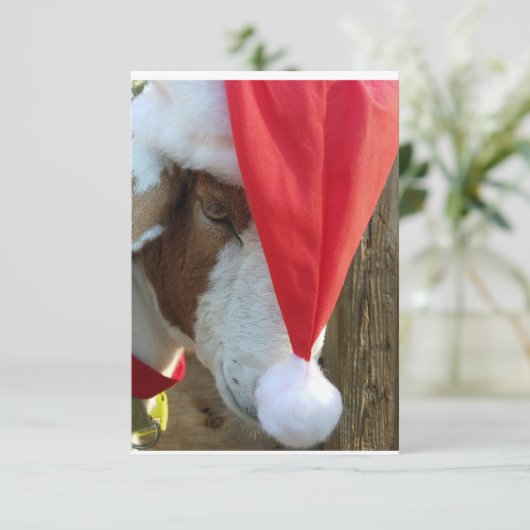 "Season Goat-ings!" Eine Urlaubskarte Einladung (Stehend Vorderseite)