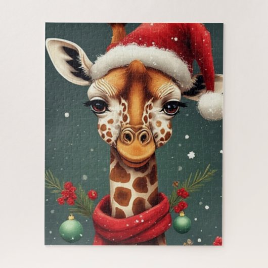 Season Greetings Giraffe Puzzle (Vertikal)