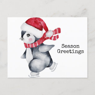 Season Greetings Penguin Postkarte