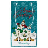 Season Greetings Snowmen Friends | Christmas Kleine Geschenktüte (Vorderseite)
