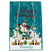 Season Greetings Snowmen Friends | Christmas Mittlere Geschenktüte (Vorderseite)