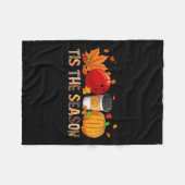 Season Leopard Pumpkin Bowling Halloween Fall Leaf Fleecedecke (Vorderseite (Horizontal))